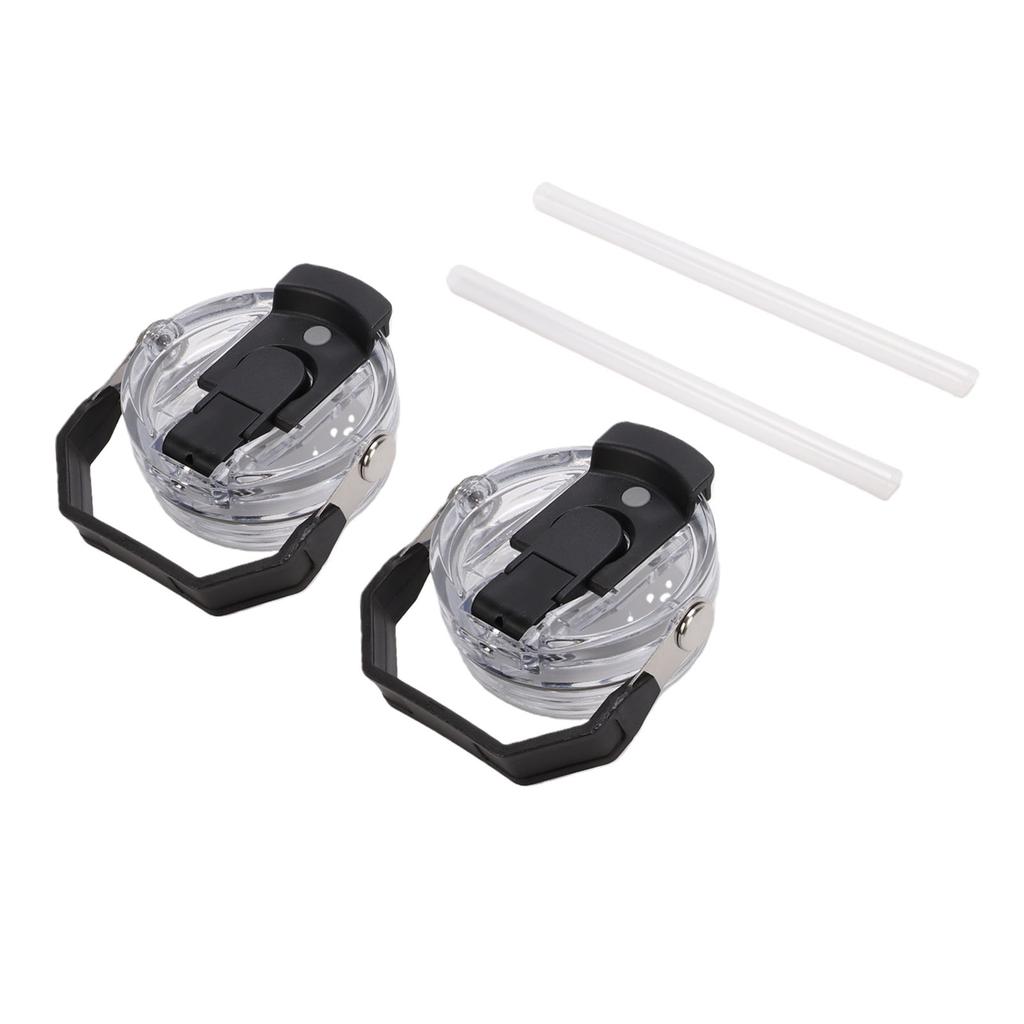 2pcs Replacement Flip Straw Lid with Handle Leakproof Flip Top Water Bottle Lid for 30oz Stainless Steel Cup
