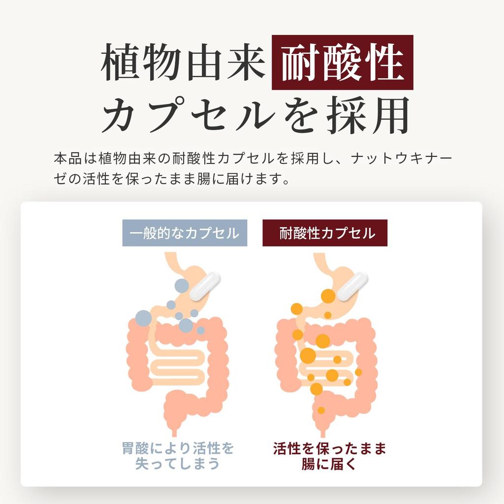 Nattokinase 12000FU/day (1 Capsule Per Day) 30-day Supply Supplement Nattokinase Acid-resistant Capsule Vitamin K2 Removed Made In Japan Herbase