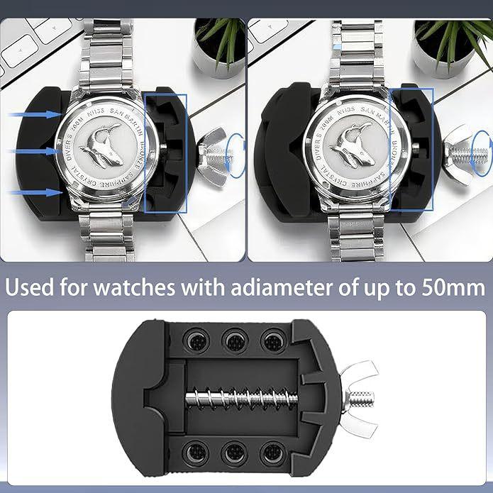 Watch Repair Tool Set: Case Opener & Holder for Back Cover