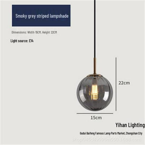 Nordic Modern Pendant Light – Minimalist Glass Fixture for Coffee Shops, Bedside, Bar Counters