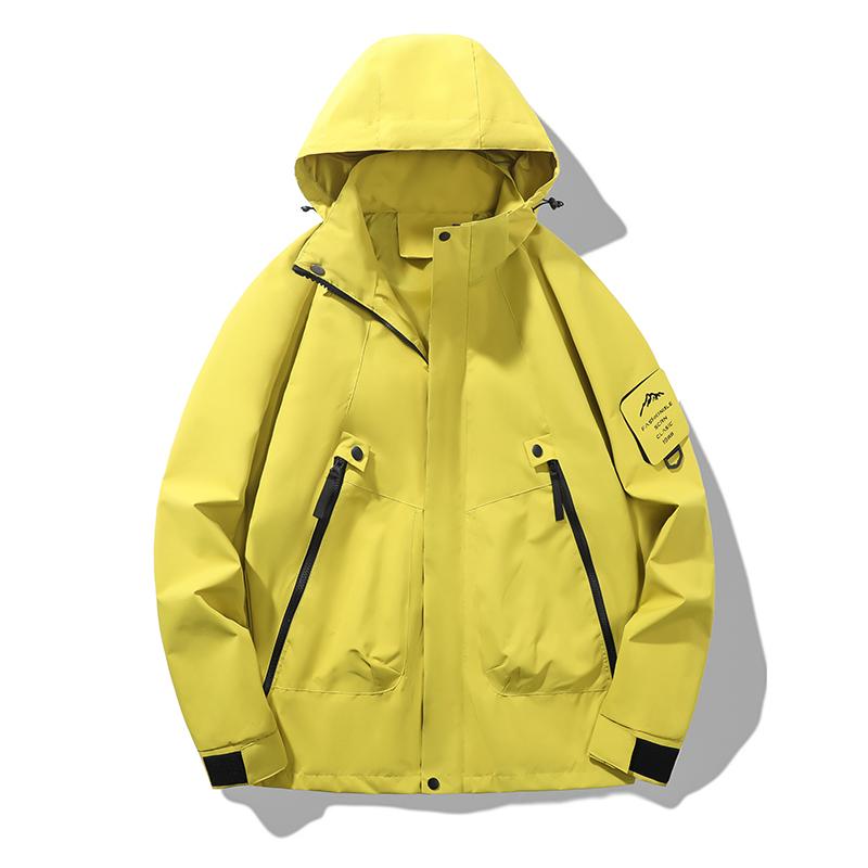 Men's Mountain Style Waterproof Jacket Loose Hooded Cargo Outdoor Windbreaker