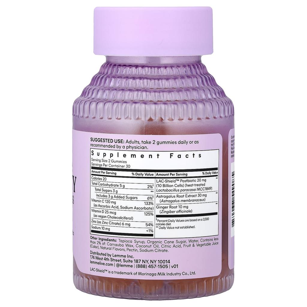 Lemme, Gumisie na odporność i codzienne samopoczucie, Słodka pomarańcza, 60 gumisiów