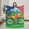 Soft Blanket Girls Boys Travel Albert Hofmann LSD Bicycle Day Throw Blanket Flannel Bedspread For Chair Novelty Sofa Bed Cover