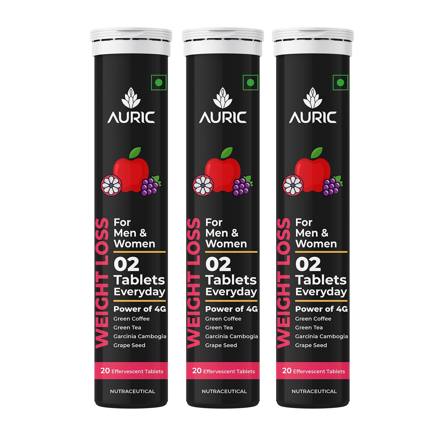 

Auric Get Slim шипучі, Сила зеленої кави | 20 таблеток по 50 г 0,1 фунта Кожна упаковка по 3 шт