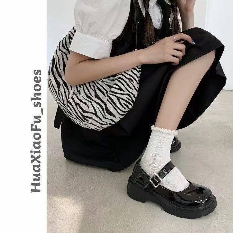 Mary Jane Small Leather Shoes Retro Platform Heightening Women's New Casual Fashion Versatile Niche Women's Shoes