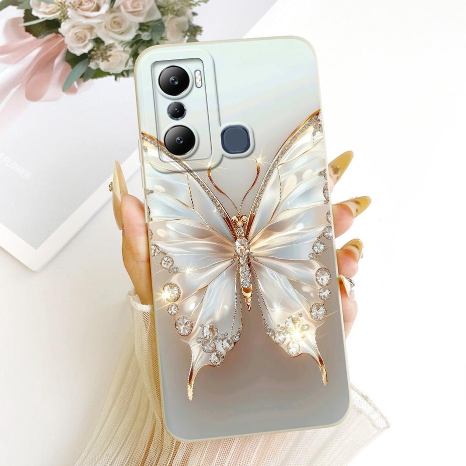 For Infinix Hot 20i Case Hot 20S X6827 Luxury Flowers Candy Painted Cover Soft Silicone Case For Infinix Hot 20 Play Hot20 Shell