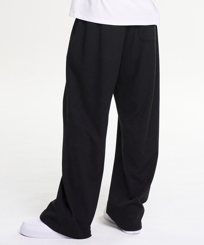 Leijibi [Summer] Single-Pleat Sweatpants Athletic Wear Training Wear Wide Elastic Sweatpants M Black