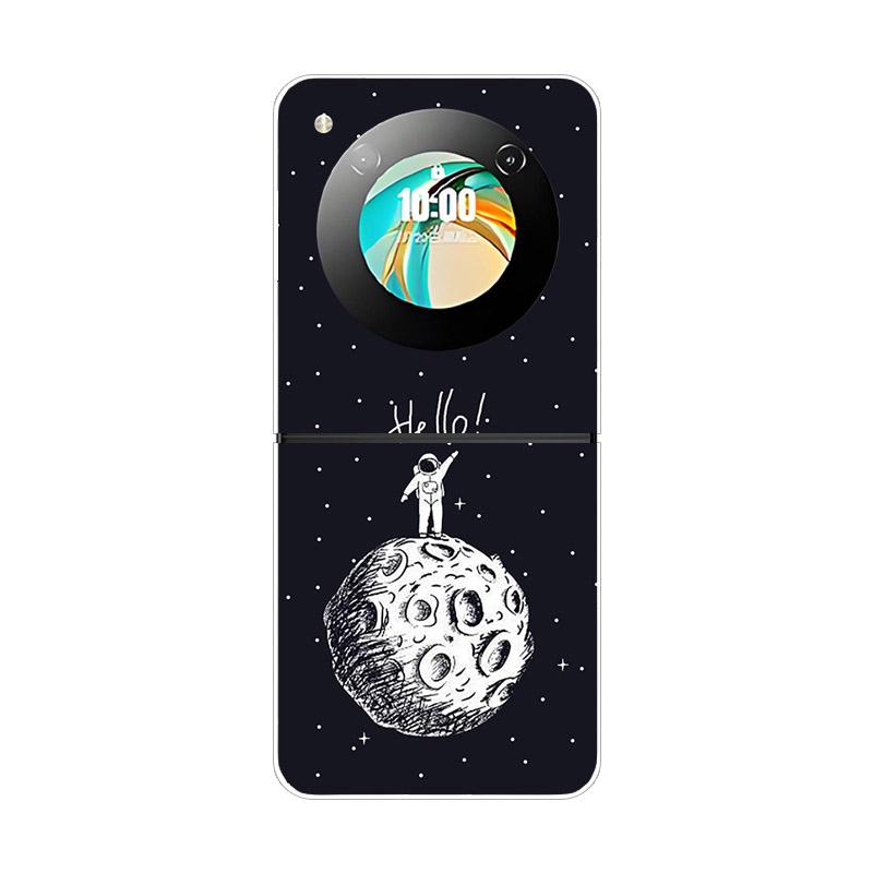 Etui na ZTE Nubia Flip NX724J Modne Malowane Przezroczyste Twarde PC Składane Na ZTE Libero Flip 5G A304ZT Przezroczyste Etui na Telefon Funda