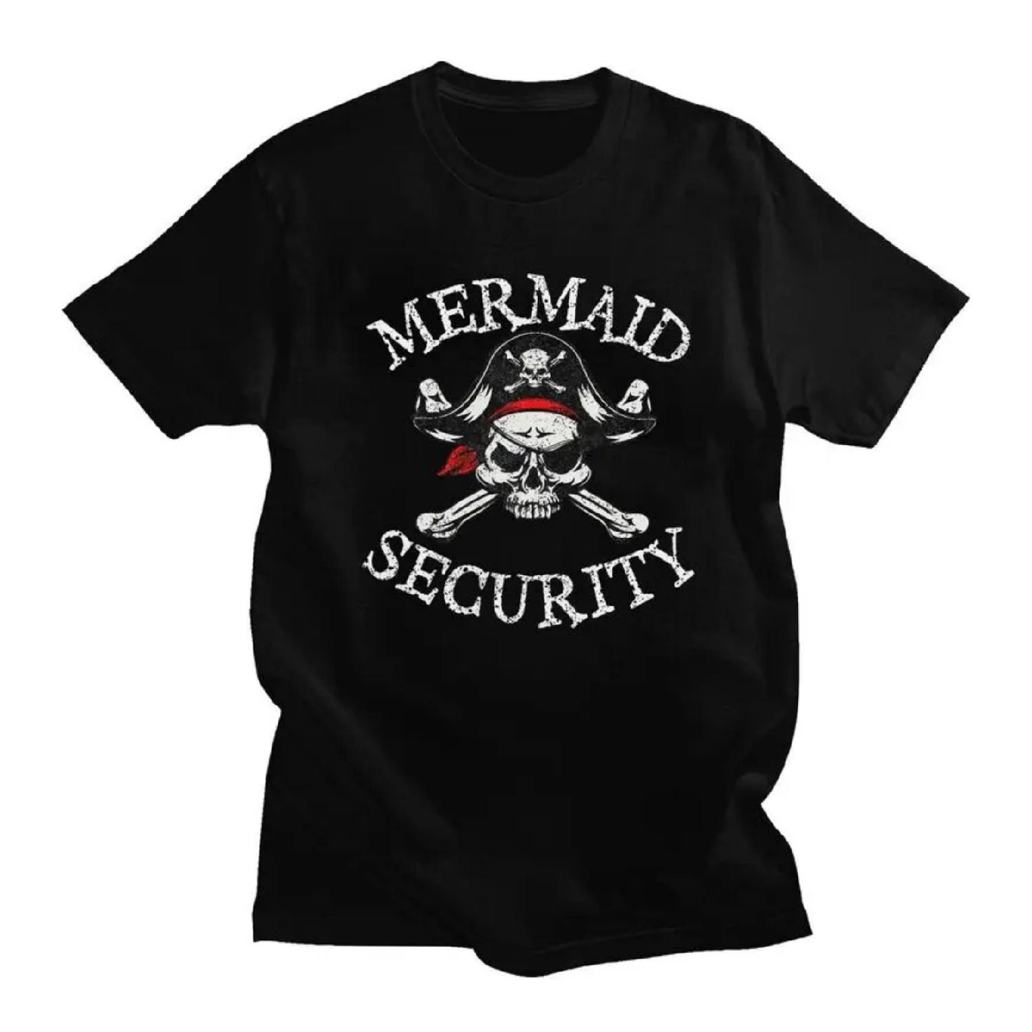 

Мужская футболка с принтом Custom Mermaid Security Pirate Quotes , 100% хлопок, уличная одежда S чёрный
