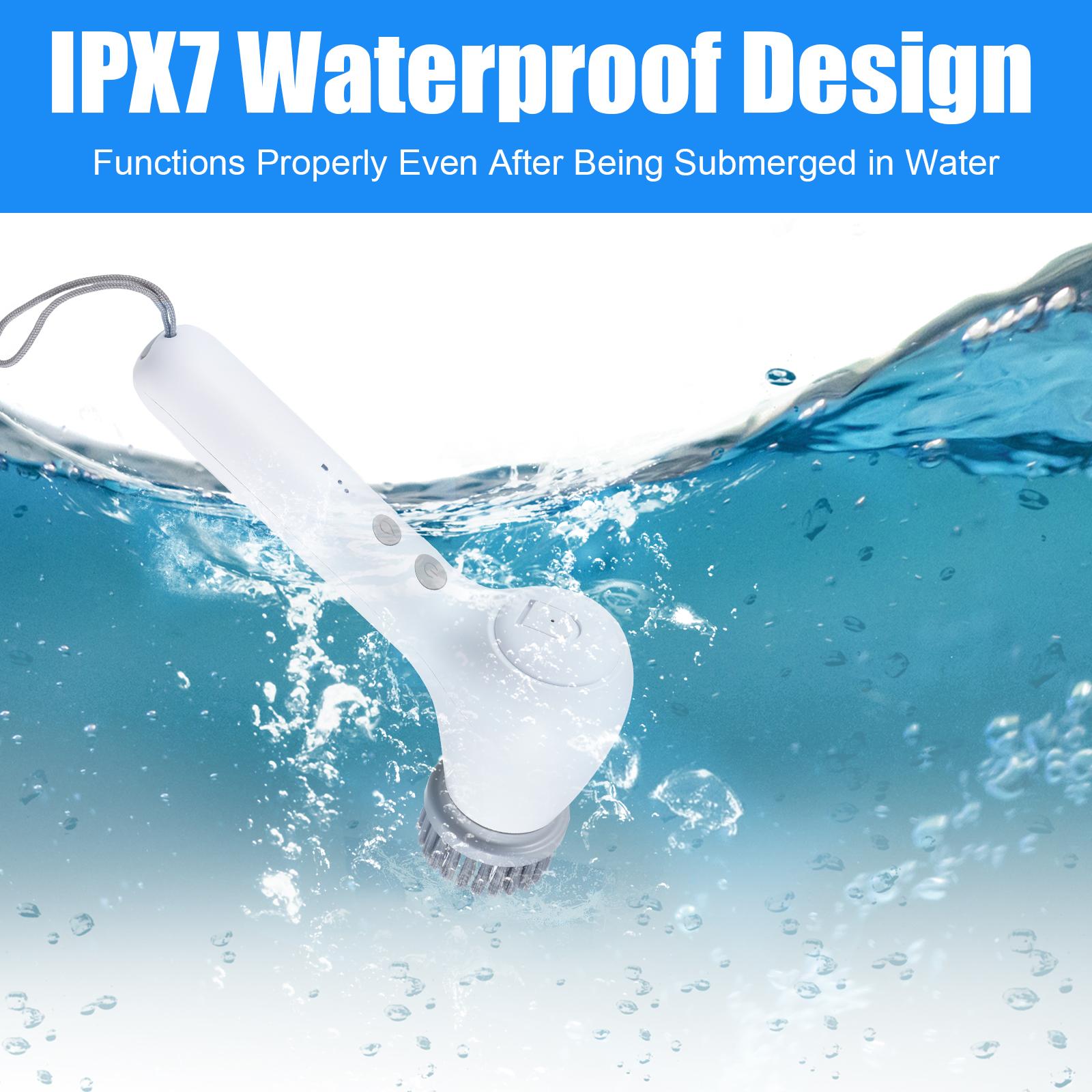 

Aoresac Cordless Electric Spin Scrubber Portable Handheld Power Scrubber with Auto Detergent Dispenser and 5 белый