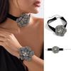 Exaggerated Romantic Big Flower Rhinestones Clavicle Chain Bracelet for Women Elegant Adjustable Choker Y2K Accessories
