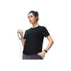 Li Ning Fitness Series Solid Color Ice Feel Comfortable Loose Short Sleeve T-Shirt Women Tops Black ATST216-2