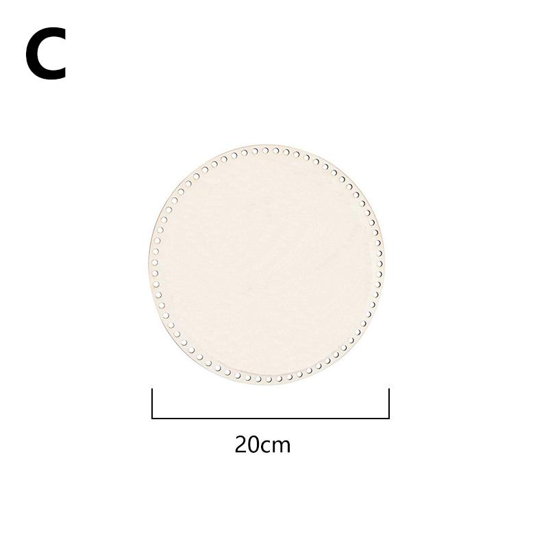 1PC handgewebter leerer runder Häkelkorbsockel aus Holz unvollendet DIY geschnitzter Bastelkorbboden