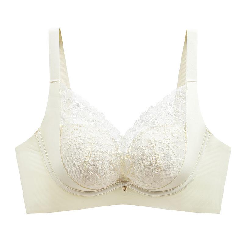 Gather Bra Women's Breathable Hole Cup Push Up Lace Adjustable Bra