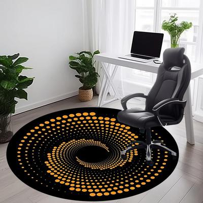 1pc Vortex Dots Office Round Area Rug, Indoor Mat Suitable For Office, Under Office Chairs Bedroom Living Room Home Decor, Room Deco
