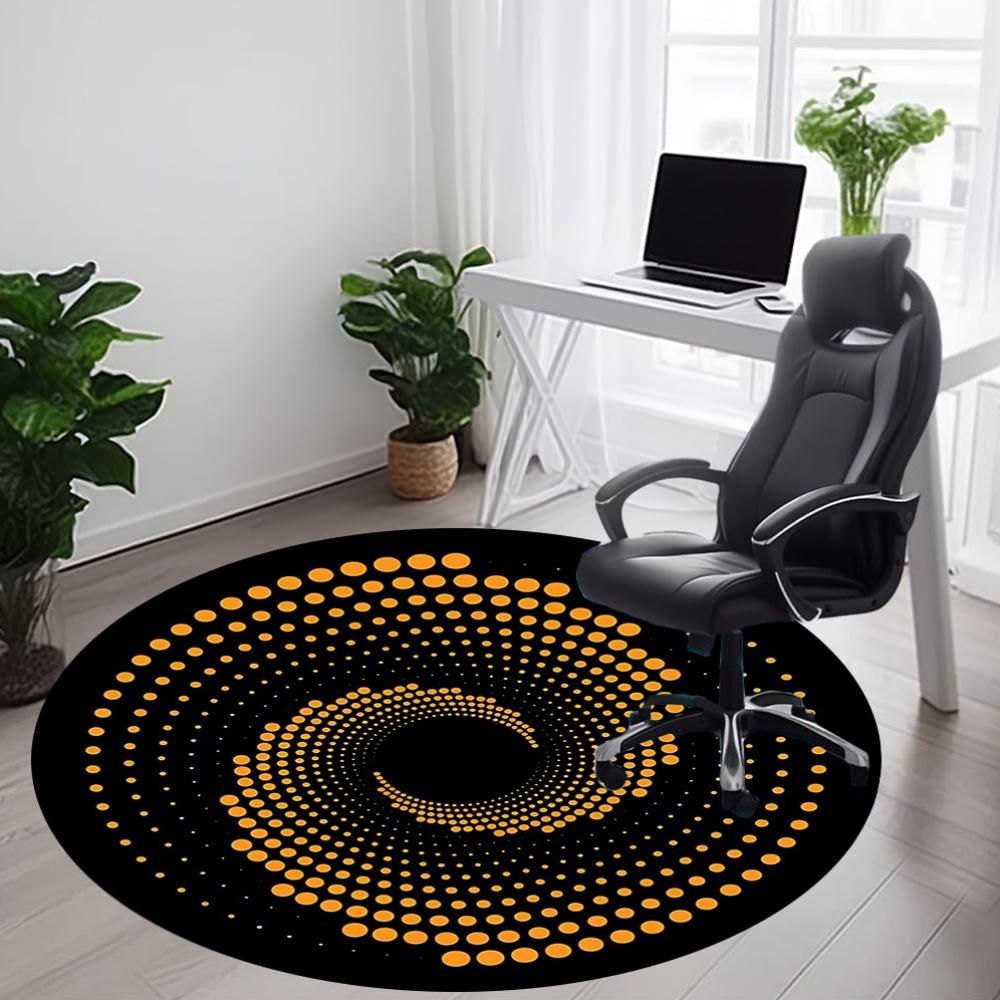 1pc Vortex Dots Office Round Area Rug, Indoor Mat Suitable For Office, Under Office Chairs Bedroom Living Room Home Decor, Room Deco