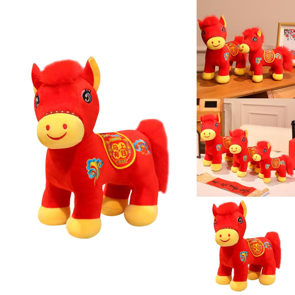 Plush Horse Animal Figurine With Pp Cotton Filling For Year Of The Horse Celebration And Gift Giving
