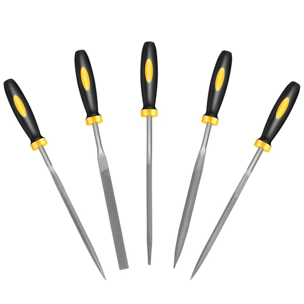 5/10 Pc Premium Needle File Set-High-Carbon Steel Files with Non-Slip Ergonomic Handles for Precise Filing on Wood Model Plastic