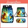 Pikachu Kids Backpack Set With Breathable Oxford Fabric For School Use