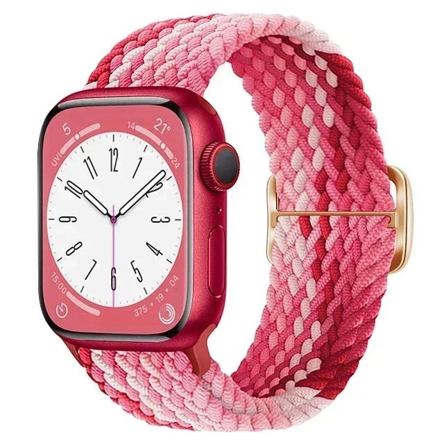 Nylon Strap for Apple Watch Ultra 2 Band 49mm 40mm 44mm 41mm 38 45mm Elastic Braided Loop Bracelet IWatch Series 9 8 7 6 SE 5 4