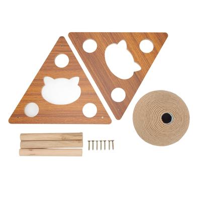 Cat Scratcher Toy Interactive Wood Natural Sisal Cat Scratching Ball for Cats and Kittens