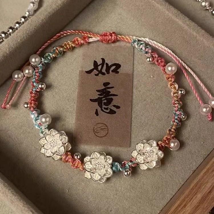Luxury Summer 2024 Lotus Bracelet For Women Handmade Chinese Jewelry Chic