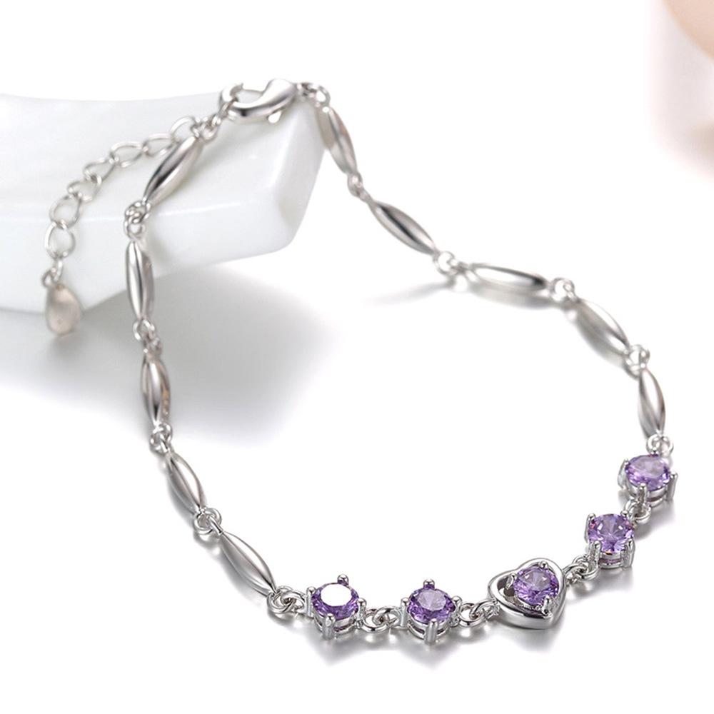 Weihua Fashion Silver Plated Bracelet for Women and Couples, Korean Edition Sweet Handicraft As A Valentine's Day Gift for Best Friends