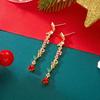 Christmas Earrings Female With Colorful Zirconia Sparkle For Holiday Celebrations
