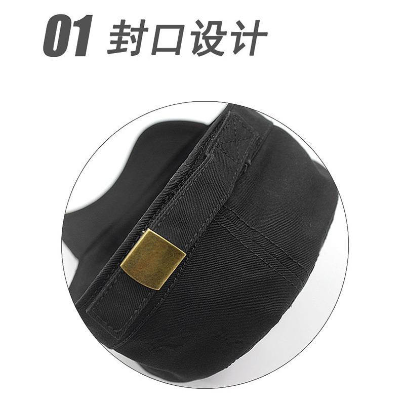 Fully sealed flat top hat men's hat rear closed hat men's spring and autumn cotton cloth