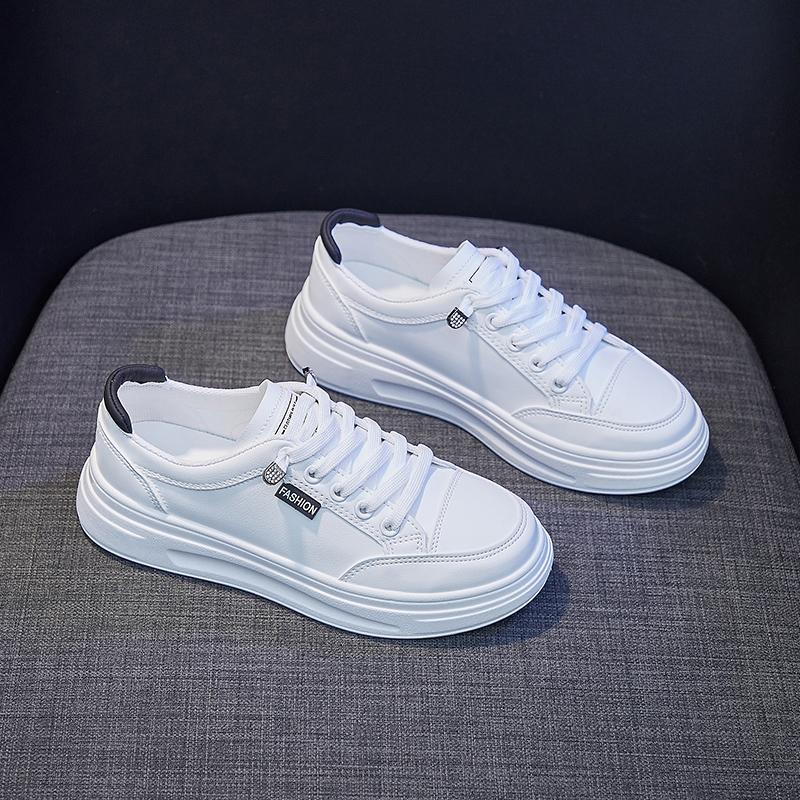 Skateboarding Shoes Non-Slip Casual White Skate Sneakers Female Luxury Shoes Little Shoes Women's Versatile Thin Casual Thick So