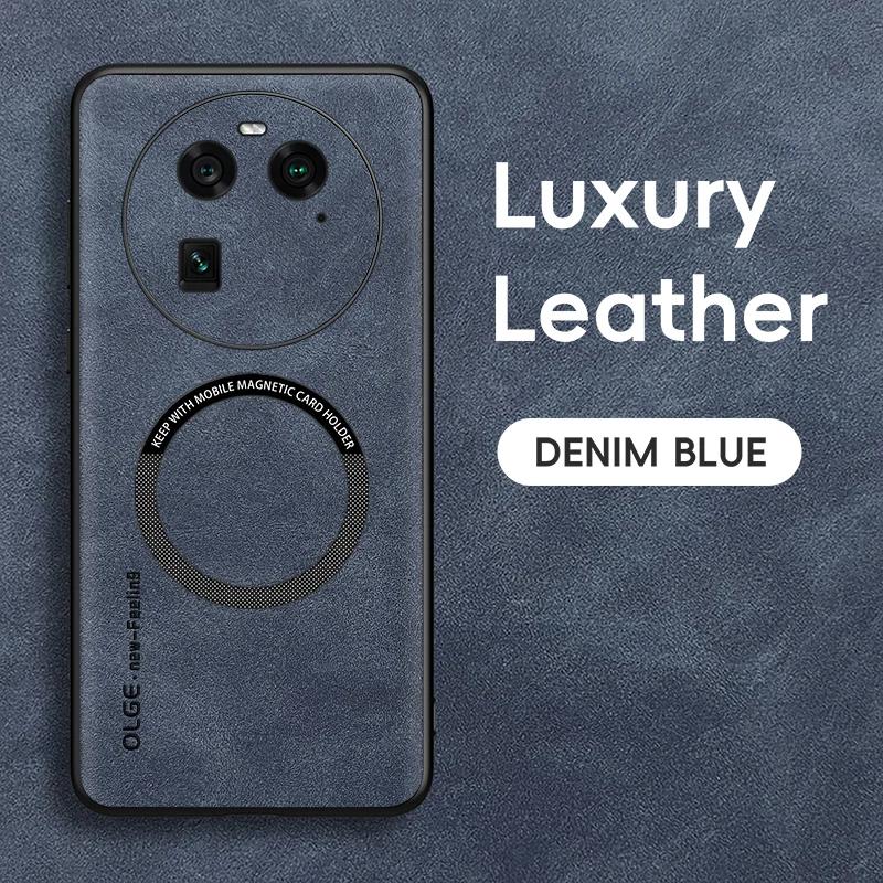 

For OPPO Find X6 X6 Pro Fine Hole Sheepskin Magnetic TPU Soft Edge Anti-Drop Anti Fingerprint Phone Case For OPPO Find X6