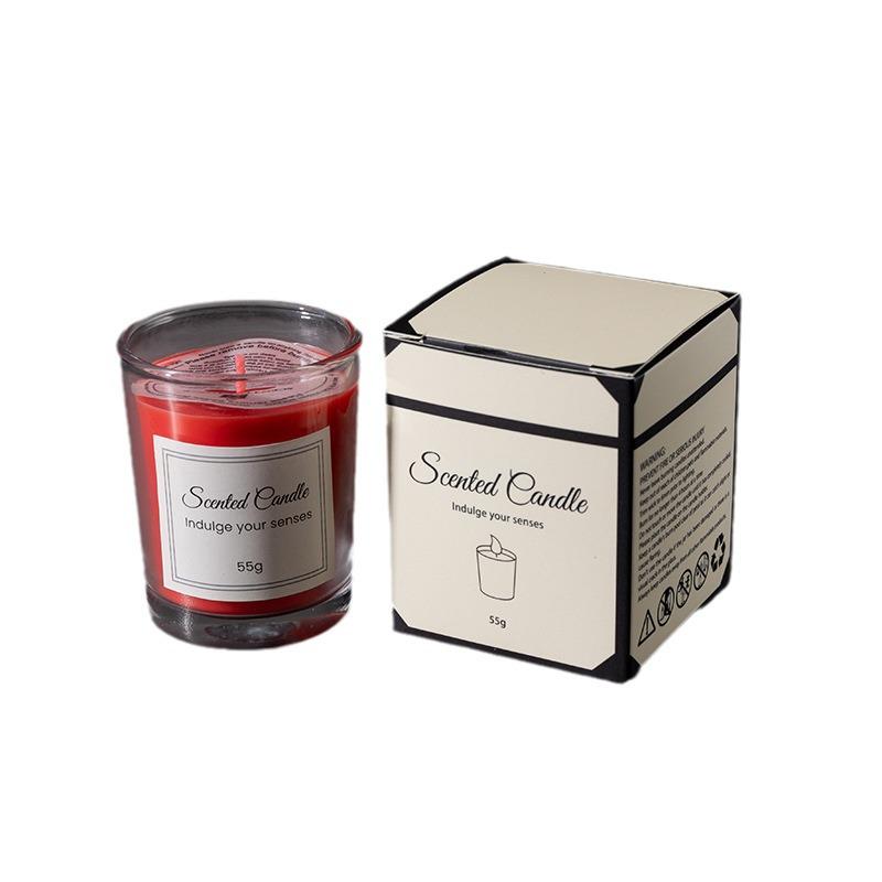 Colorful Soy Wax Aromatherapy Candle with Long-Lasting Fragrance in Transparent Cup for Bedroom and Home Use