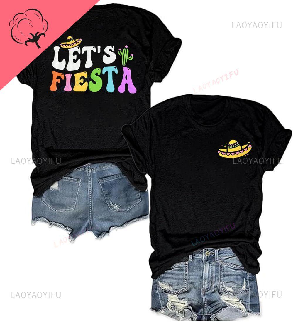 Футболка с принтом Lets Fiesta, Футболки на Cinco De Mayo для женщин, Футболки с надписью Chip Dippin Margarita Sippin, Мексиканские футболки, Топ для отпуска в Мексике S