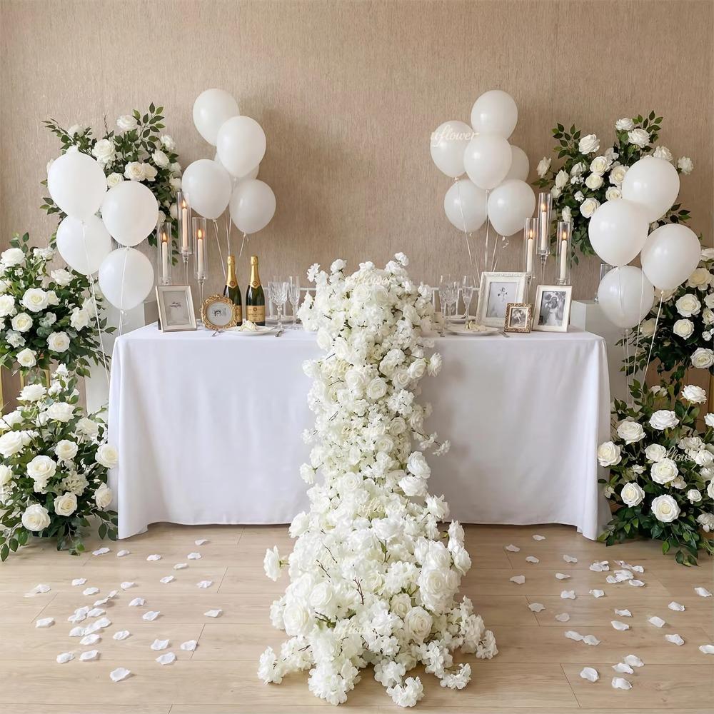 UFlower 200cm Artificial Cherry Blossom Flower Wedding Background Wall Decor Party Wall Decoration Center for Table Stage Home