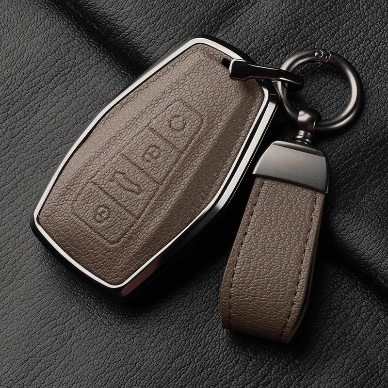 For Geely Car Key Case Cover  Coolray X6 X7 Geometry C Emgrand Global Kulrey Hawk Gx7 Okavango Nl3 Metal And Leather