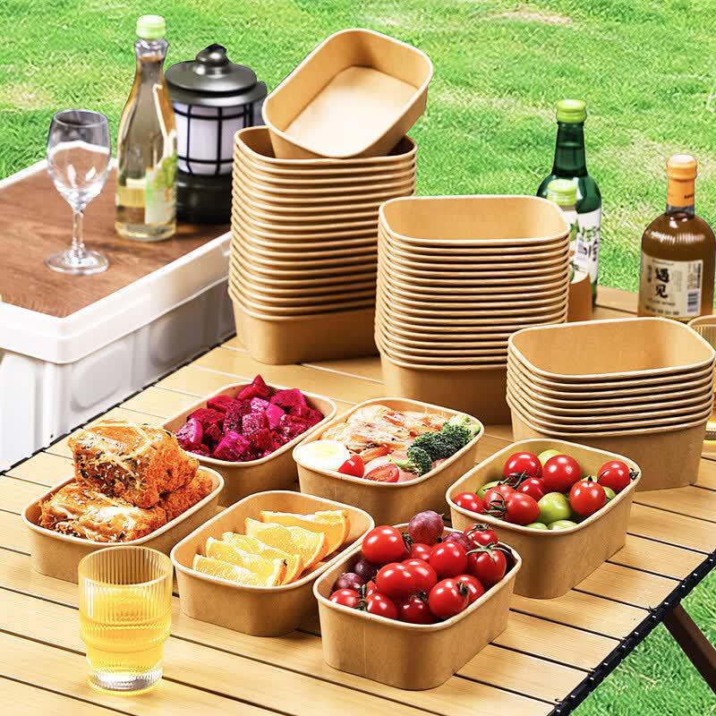 Kraft Paper Disposable Meal Containers