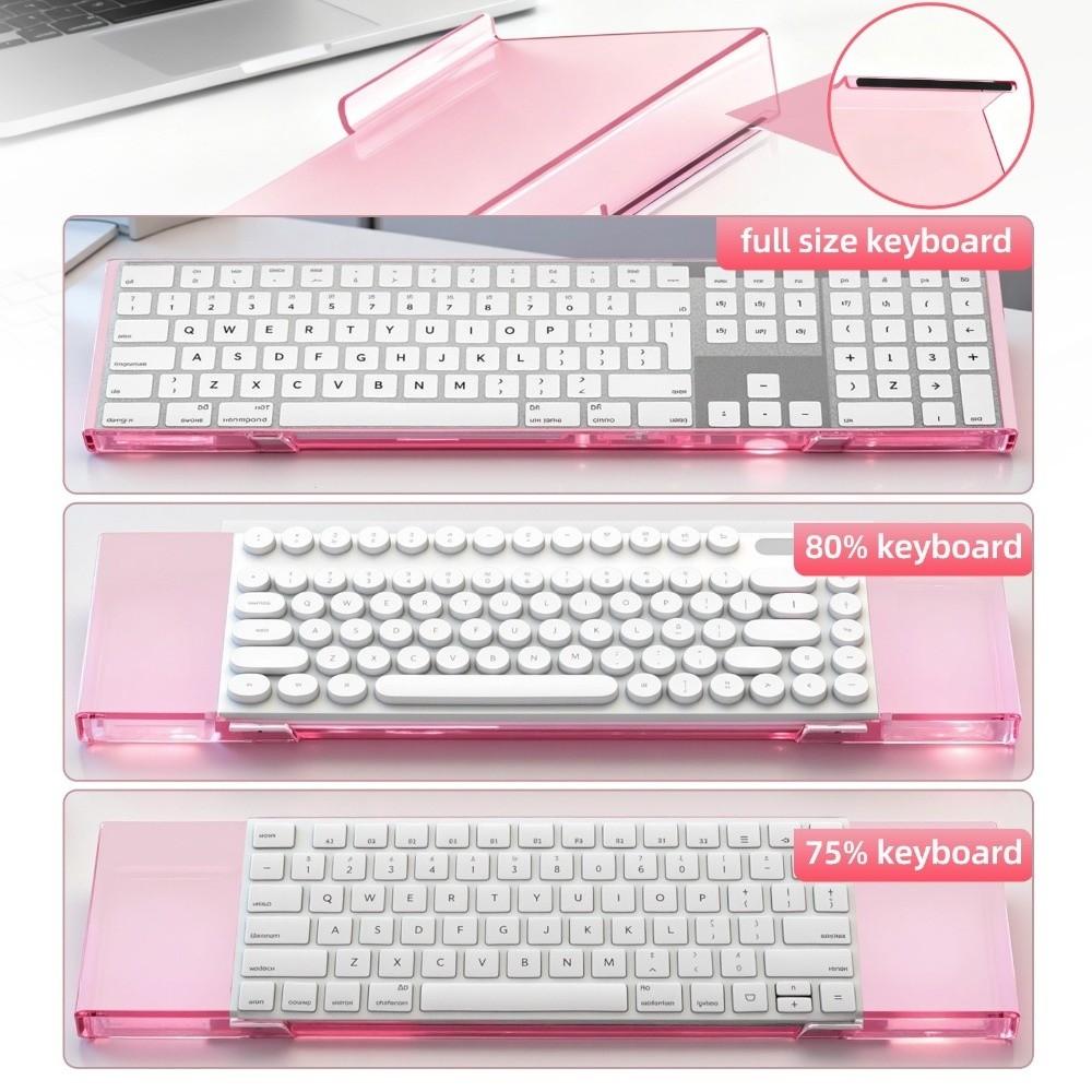 Durable 17 Inch Keyboard Stand Ergonomic Acrylic Keyboard Riser Stand Tilted Elevated Computer Keyboard Holder for Office Work