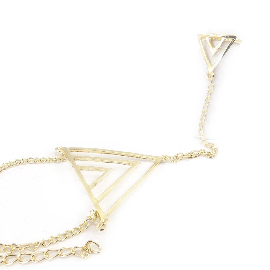 Les Trésors De Lily [J9203] - Gold 'Choreography' Ring Bracelet
