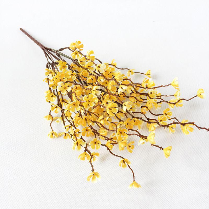 

Plum Flower Artificial Blossom Branch Plant Home Office Wedding Realistic Decor жёлтый