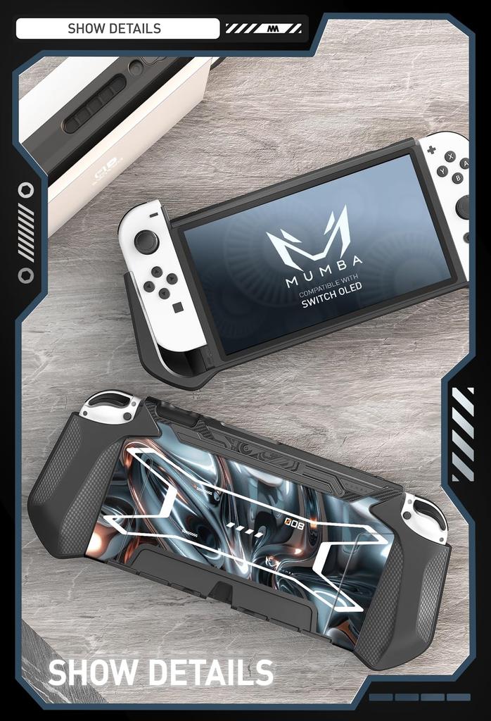 Чехол Mumba Nintendo Switch OLED 2021, органическая модель EL, защитный чехол TPU Grip, совместим с Nintendo Switch OLED и контроллером
