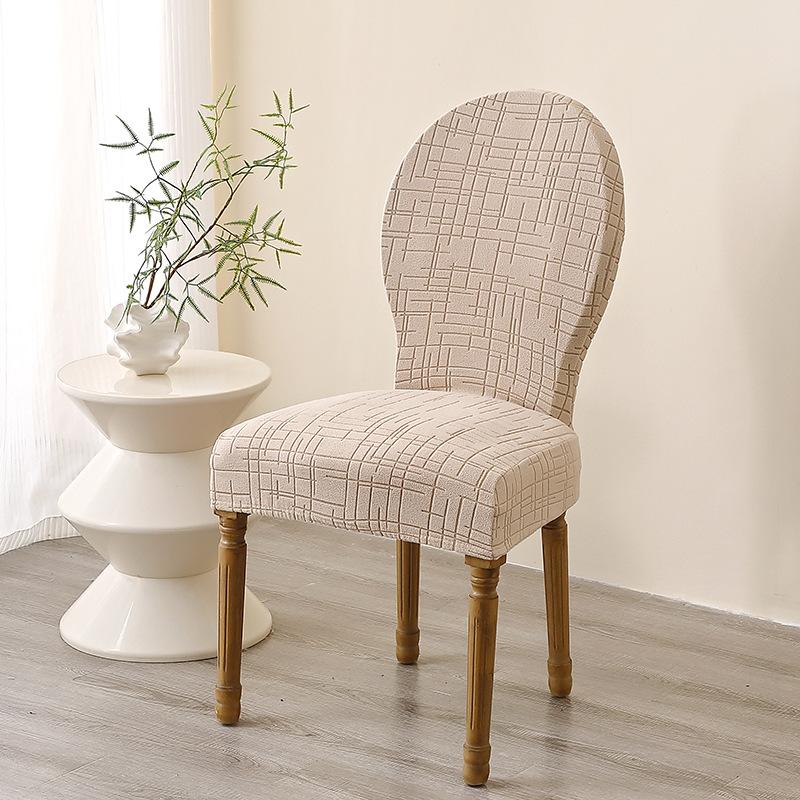 Thick Jacquard Chair Cover French Country Chair Cover Hotel Home Dining Room Dustproof Round Back Chair Cover