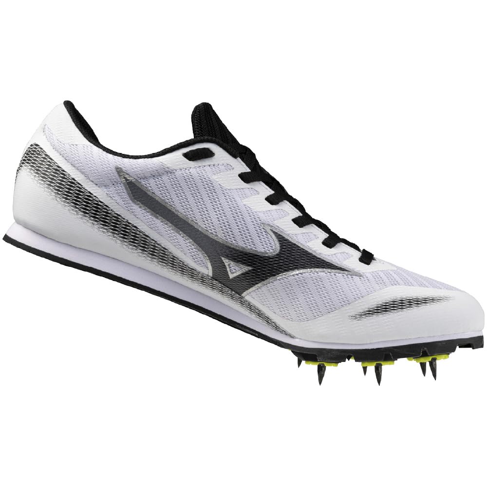 Mizuno Track and Field Shoes 3 Club Lightweight Short Distance Track and Field Spikes for Tracks Under 800m White x Black cm 2E X-First 26.0