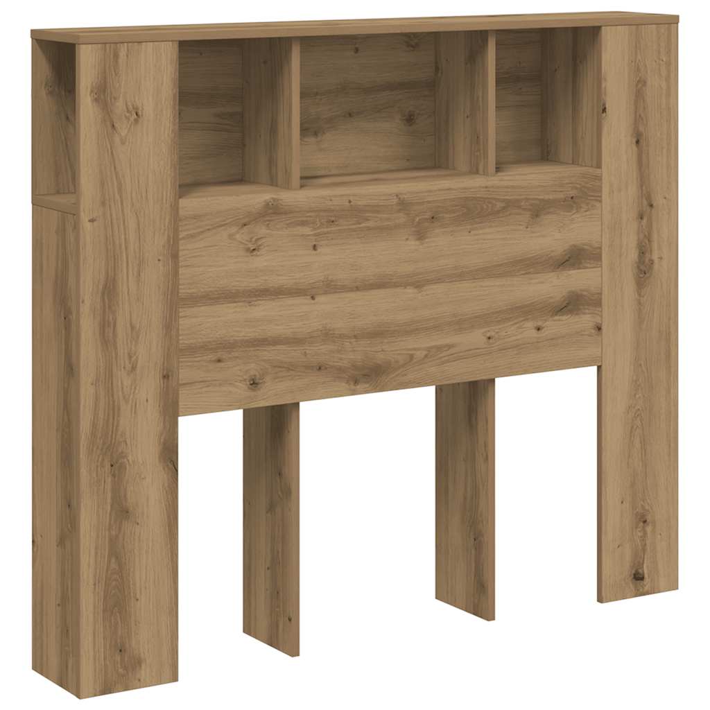 Headboard with Shelves Artisan Oak 120x19x104.5 cm Particleboard