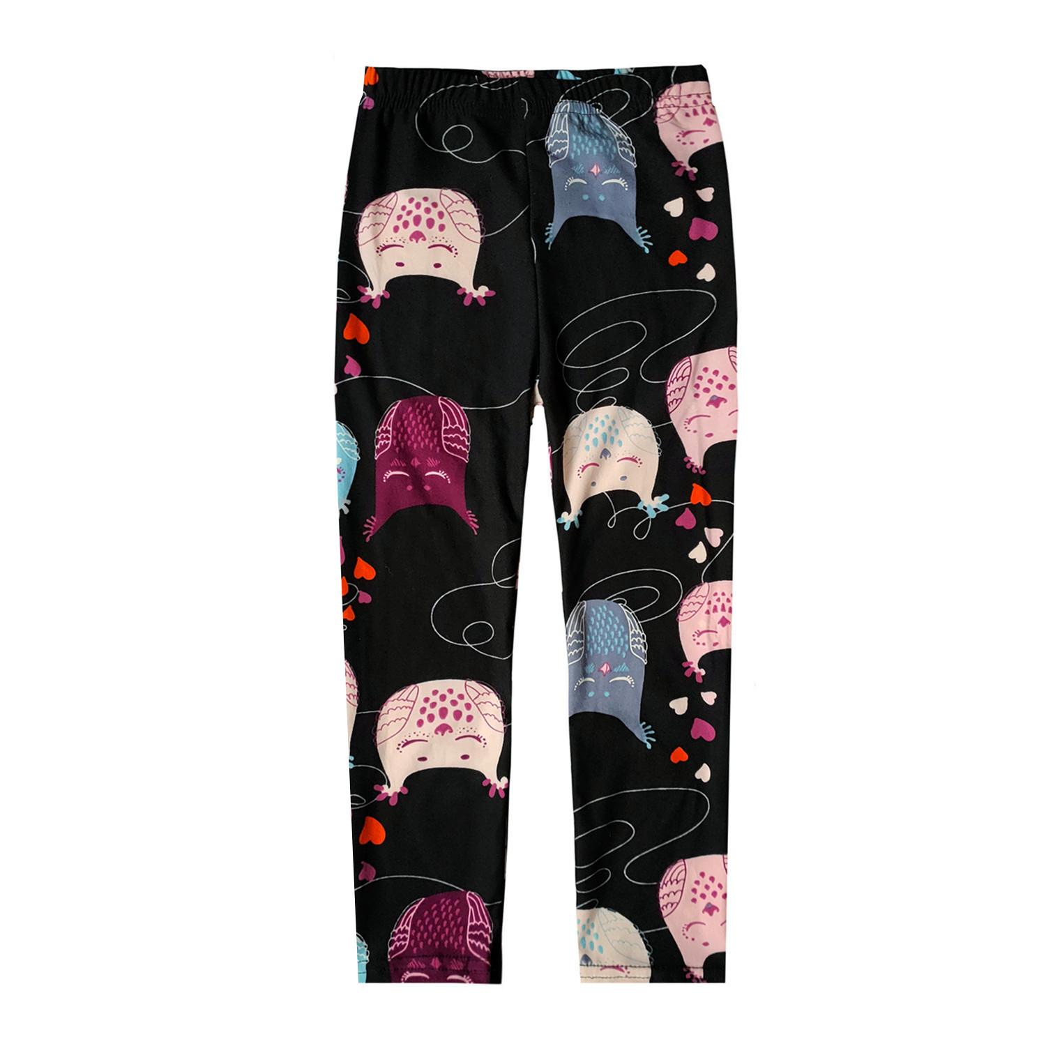QEENRAAN Kinderbroeken Mooie leggings voor babymeisjes Kinderbroeken met bloemenprint en elastische lange broek 140