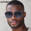 Oversized Square Steampunk Sunglasses Men  Luxury Brand Vintage Metal Double Beam Sun Glasses Trendy Outdoor Shades For Male