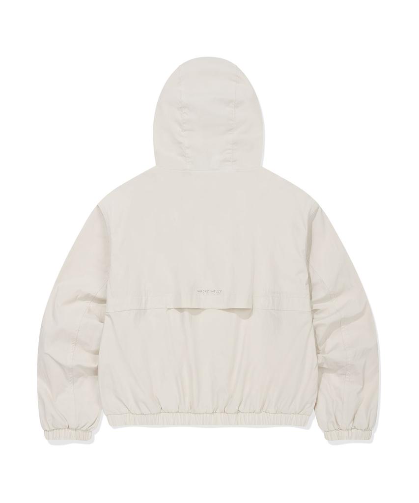 Wacky Willy Women'S Nylon Hooded Windbreaker Cream