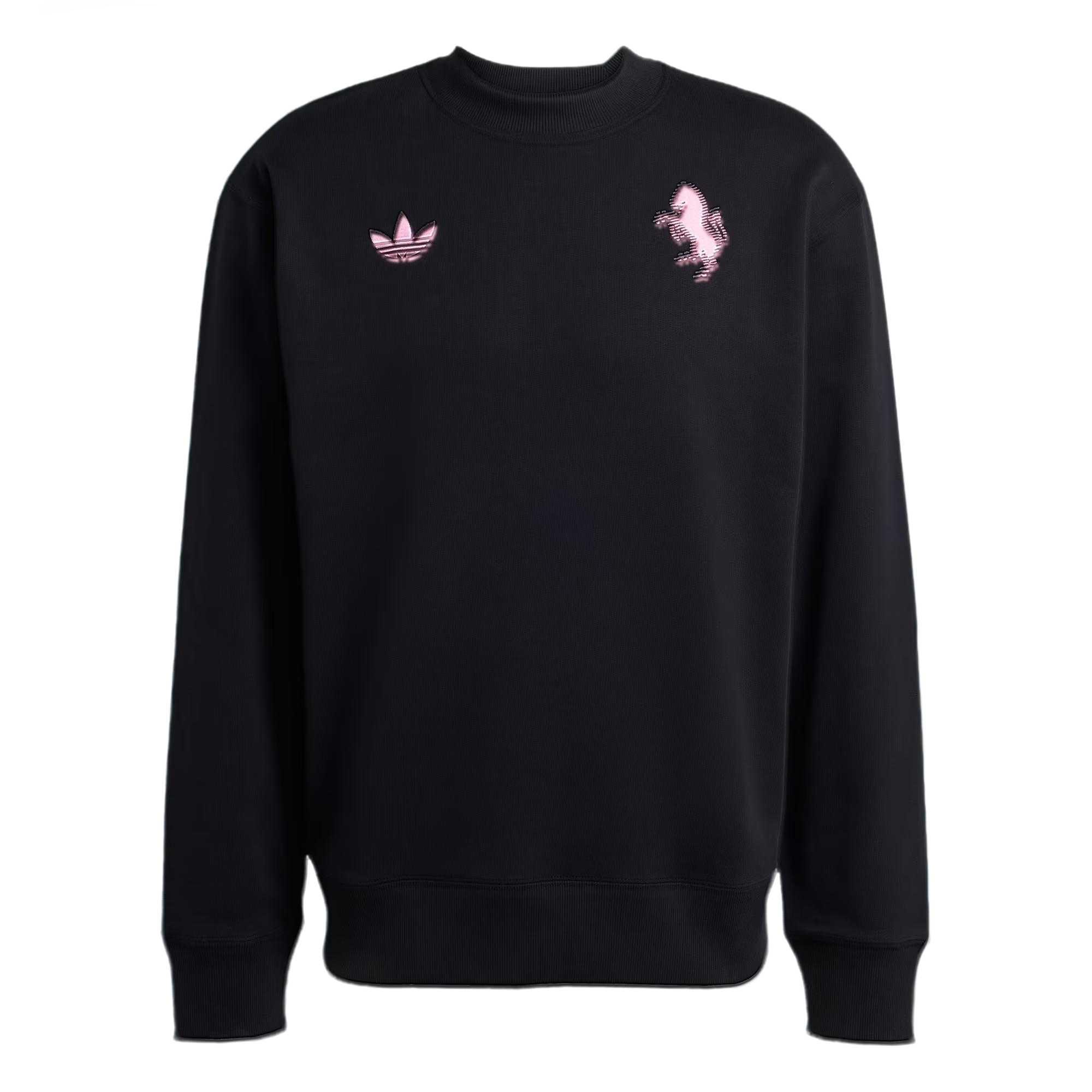 Adidas Men Juventus Lifestyle Crewneck Sweatshirt Soft Fleece Comfort Black KC7798 M