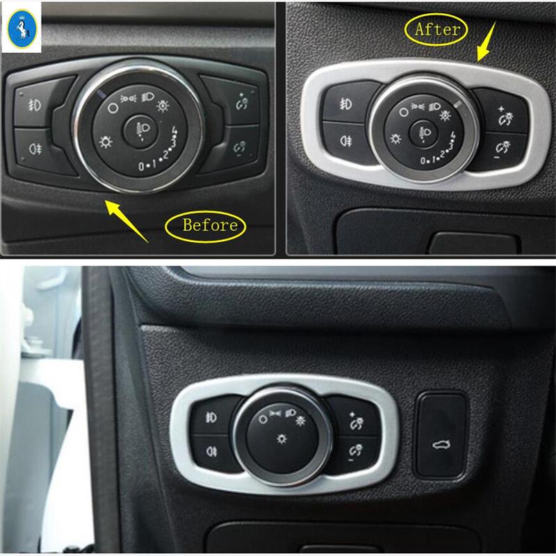 For Ford Focus MK4  - 2025 Matte / Carbon Fiber Look Car Headlight Head Lamp Switch Decor Cover Trim Inner ABS Accessories
