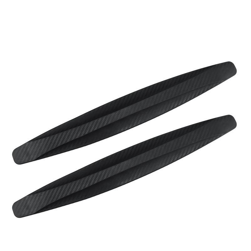 2pcs Car Bumper Protectors Carbon Fiber Design Scratch Guards Durable Plastic Rubber Corner Guards for Front/Rear Bumpers