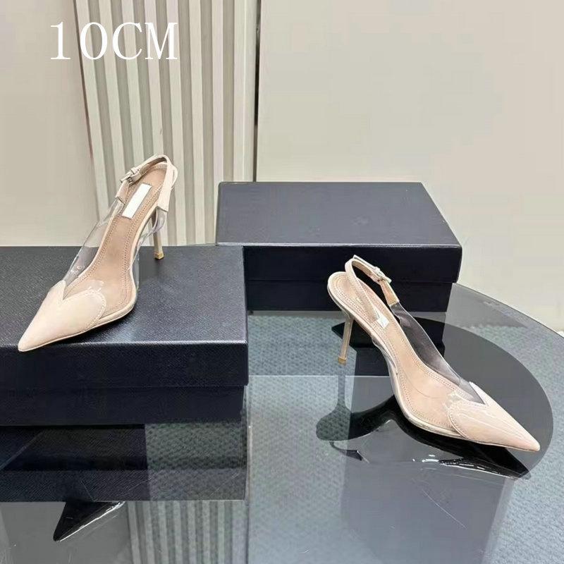 Summer 2025 New French Toe Cap, Pointed Toe, Transparent Pvc Fashion, Red High Heels